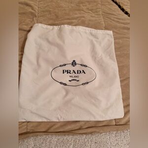 Prada White Dust Bag with Black Logo